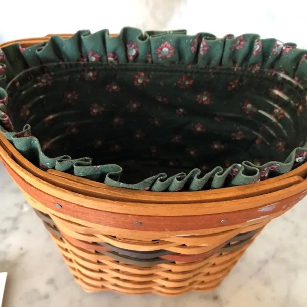 LONGABERGER Shades of Autumn Harvest Basket, Liner & Protector